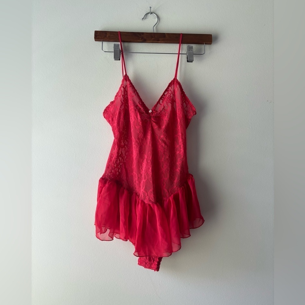 Vintage fantasies‎ red one piece laced babydoll size S